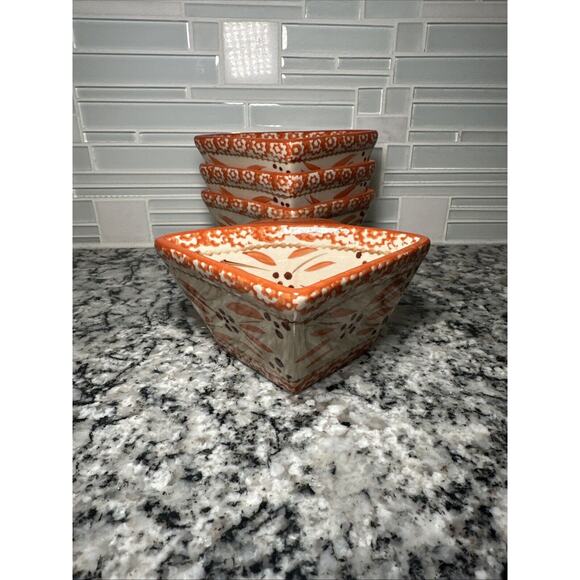 Temptations Old World Orange 6 oz. Triangle Ramekins - Set of 4 - Picture 1 of 8